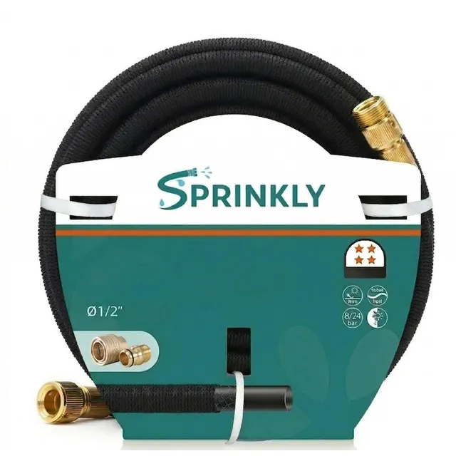 sprinkly-tuyau-arrosage-extensible-noir-30-m-laiton-sch80 image 1