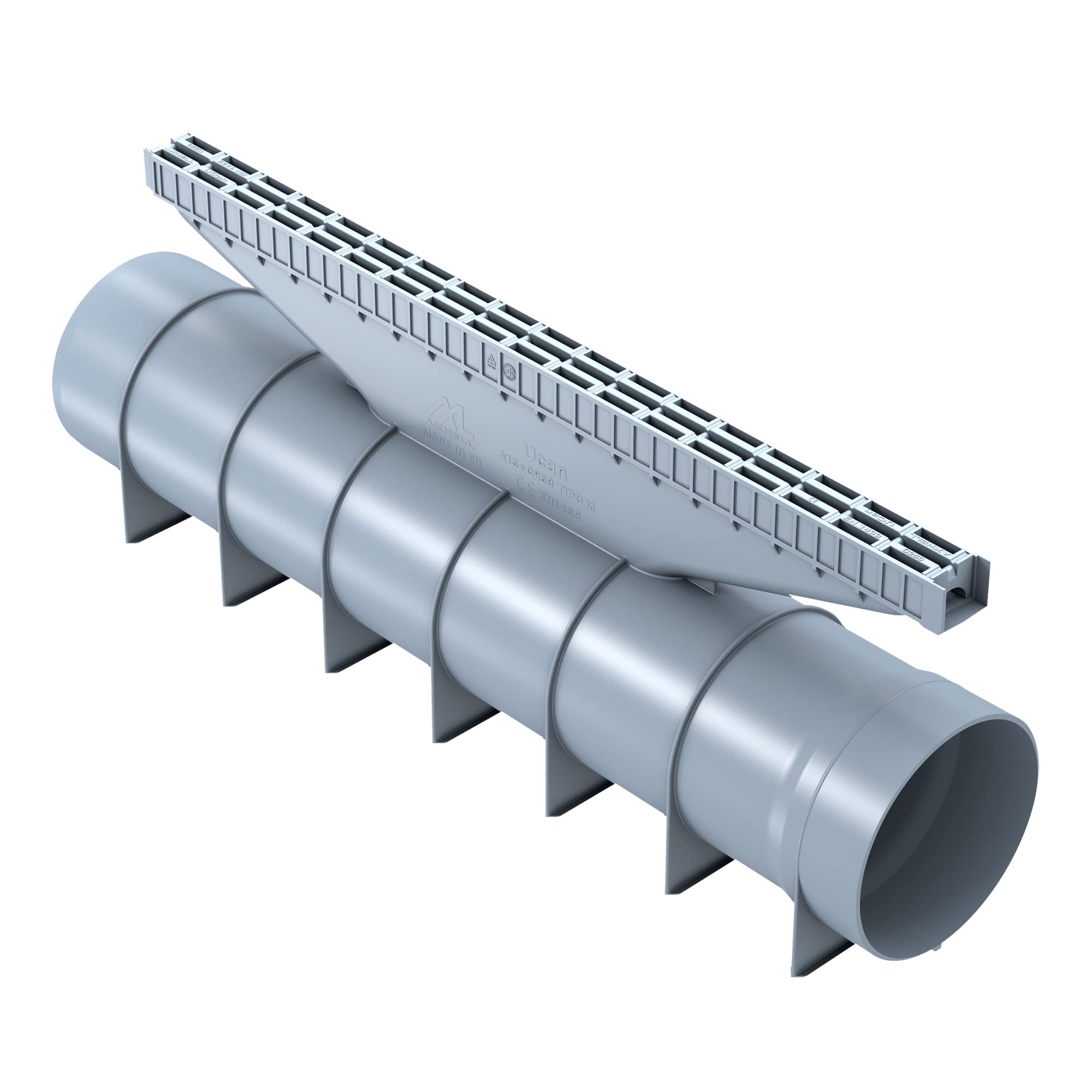 jardibric-kit-6-caniveaux-drainage-c250-3-m-gris image 1