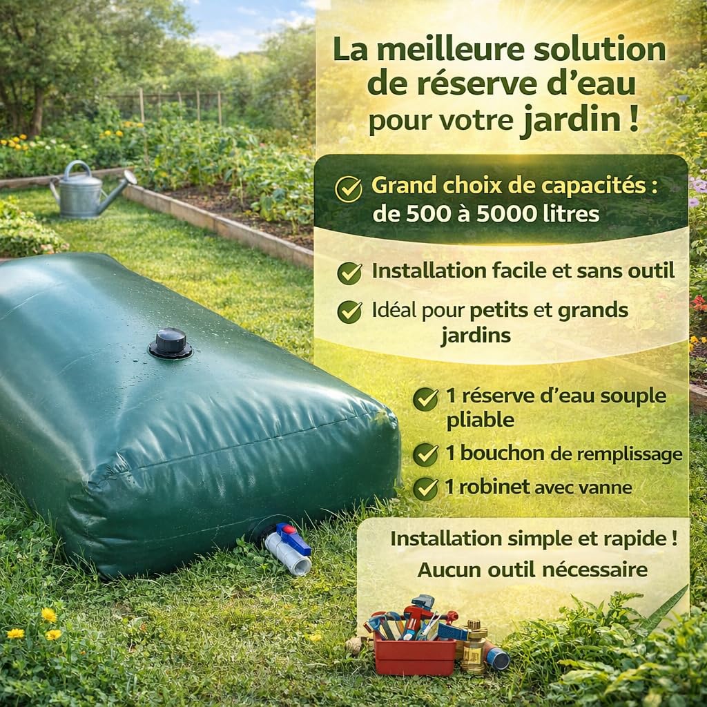 jardibric-r-serve-souple-2000l-cuve-eau-de-pluie-pliable-jardin image 2