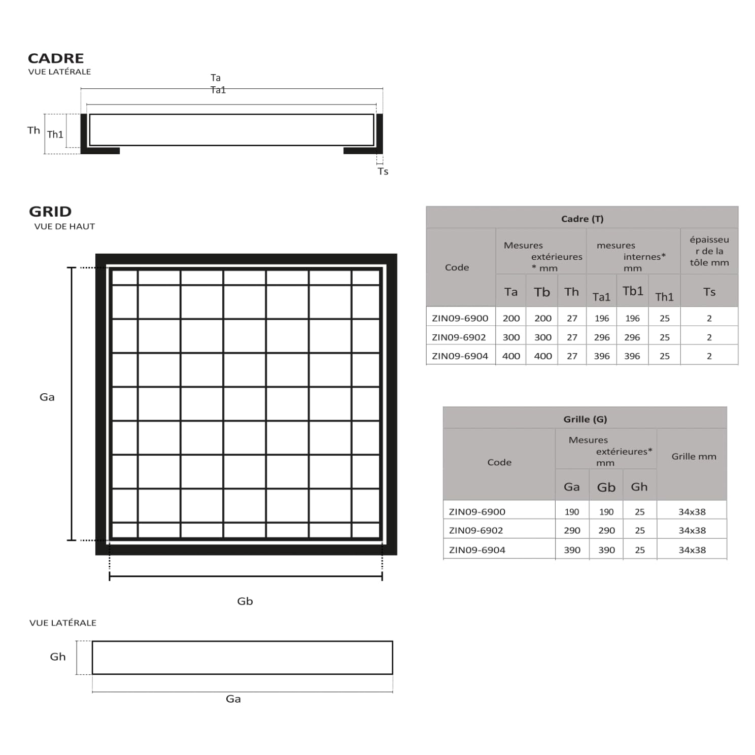 jardibric-grille-caillebotis-40x40-cm-acier-galvanis-cadre image 3
