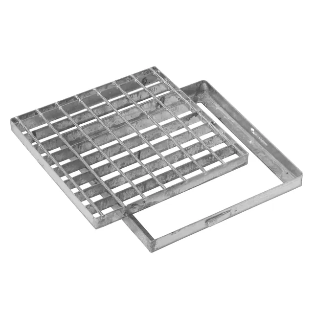 jardibric-grille-caillebotis-40x40-cm-acier-galvanis-cadre image 1