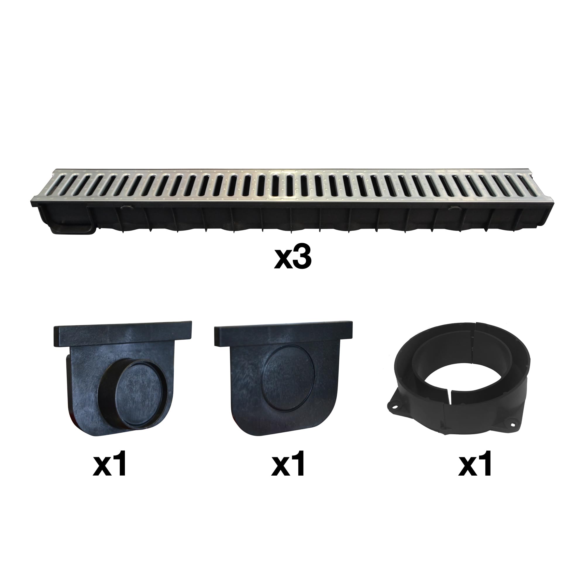 jardibric-kit-caniveau-drainage-a15-3-m-grille-acier-jardin-terrasse image 5