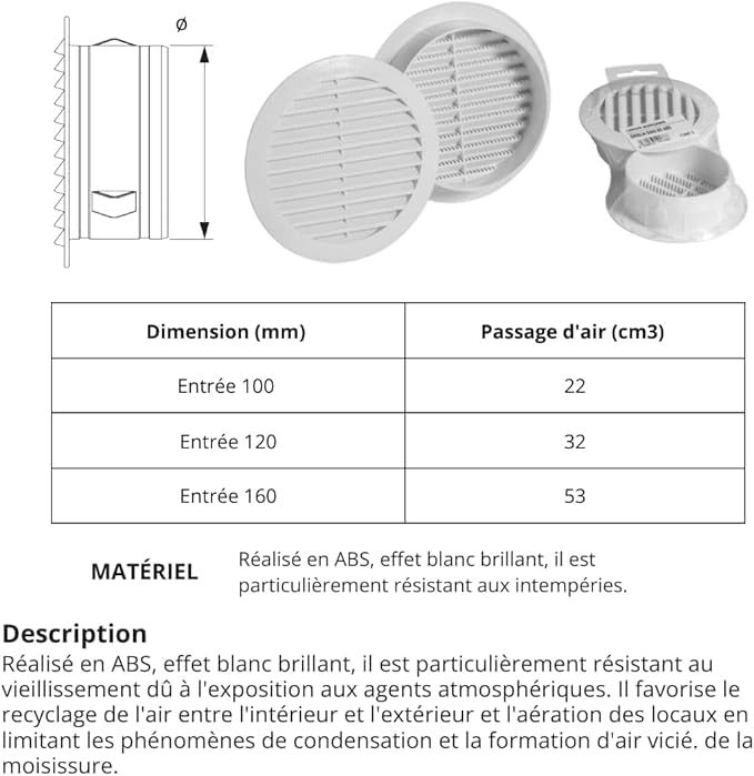jardibric-grille-ventilation-ronde-140-mm-sable-moustiquaire image 4