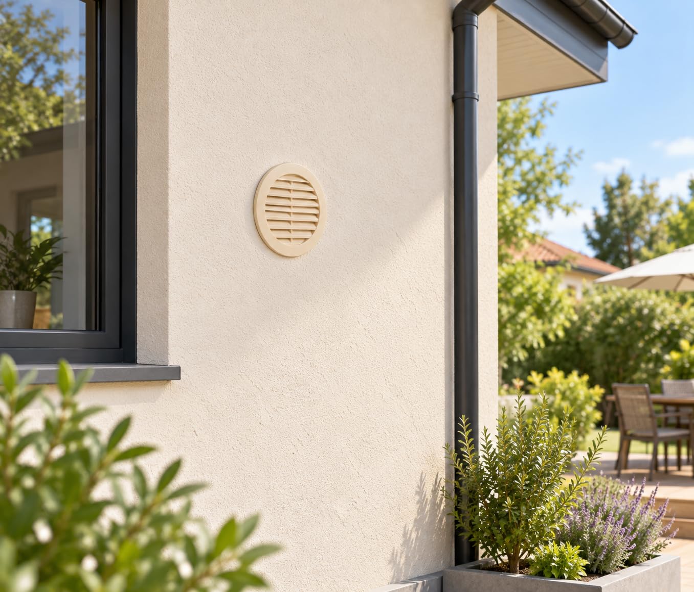jardibric-grille-ventilation-ronde-140-mm-sable-moustiquaire image 2