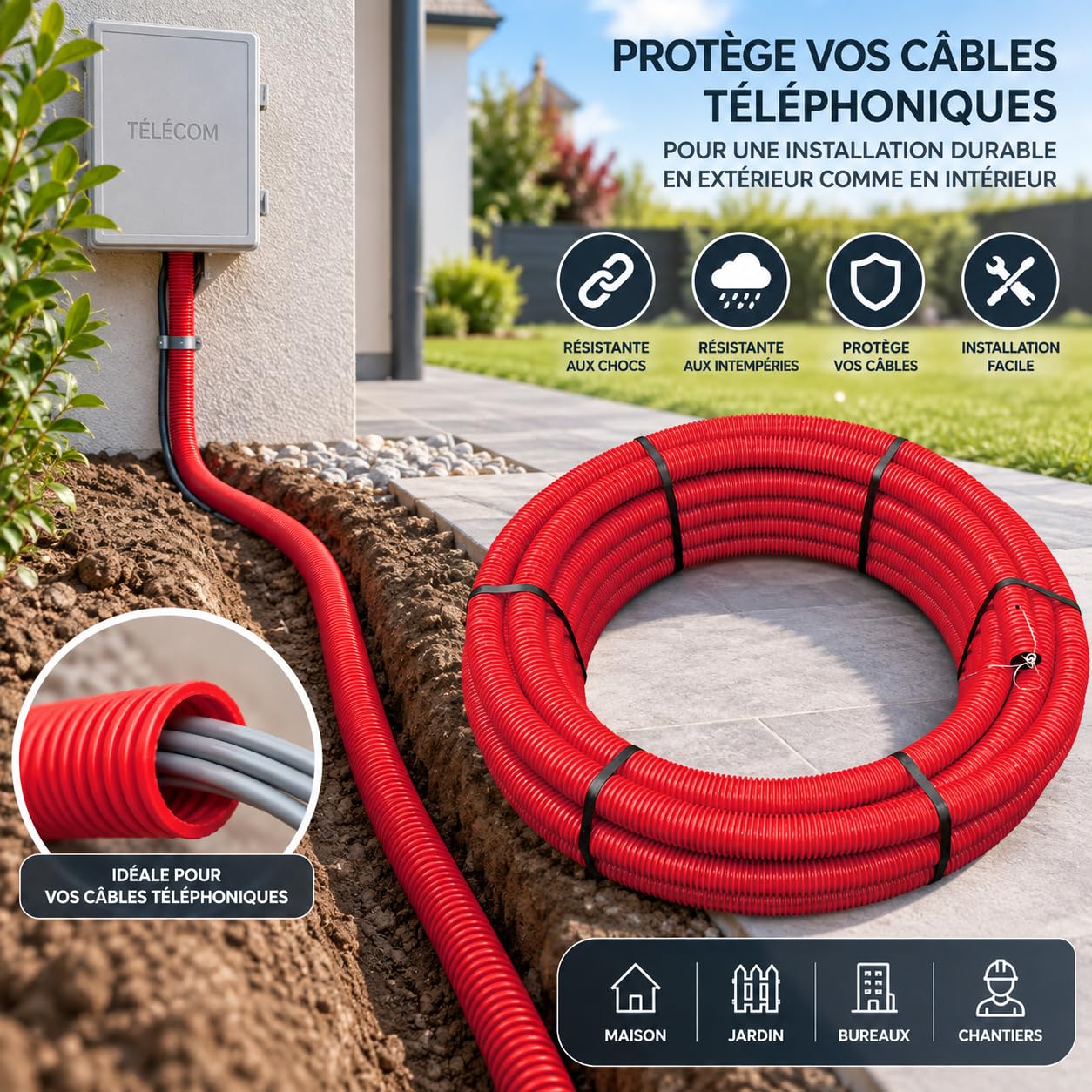 jardibric-gaine-tpc-rouge-40-mm-25-m-lectrique image 2