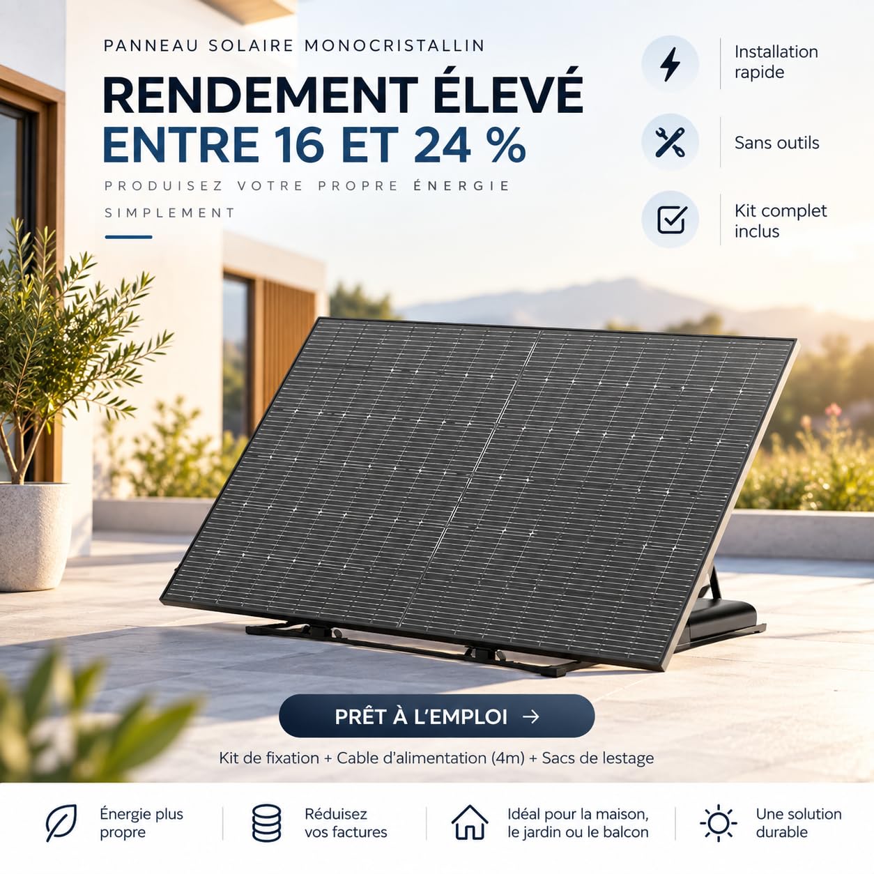 jardibric-kit-panneau-solaire-400w-plug-play-monocristallin-220v image 1
