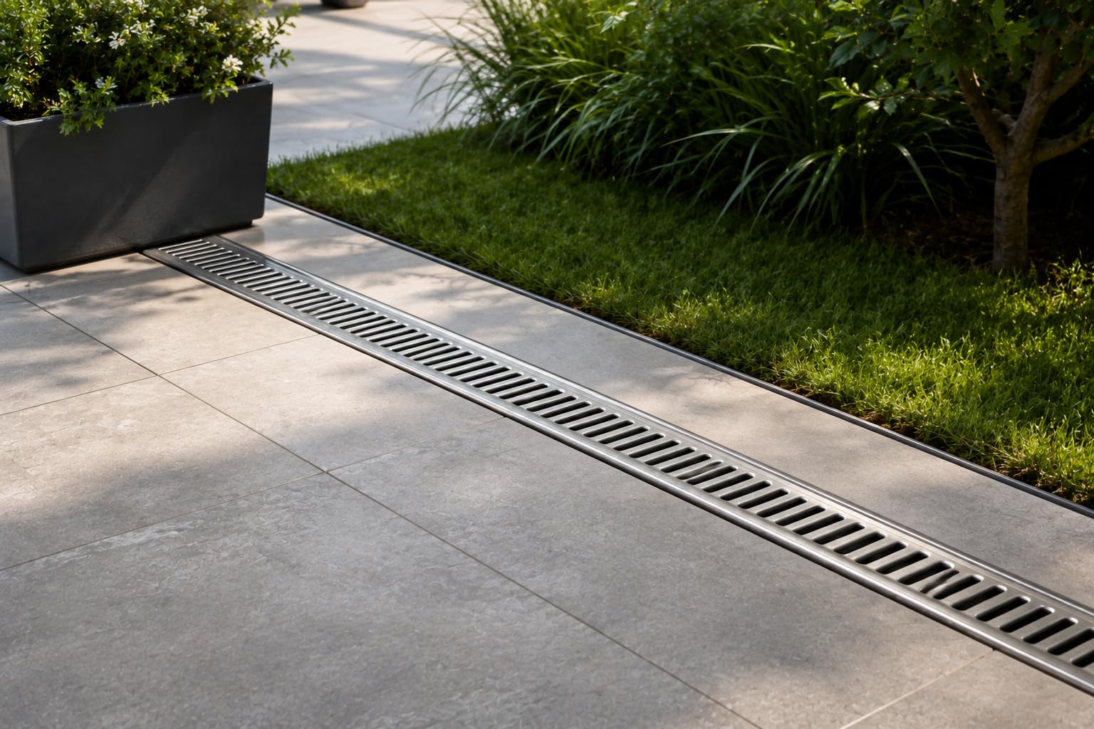 jardibric-kit-caniveau-drainage-a15-3-m-grille-acier-jardin-terrasse image 3