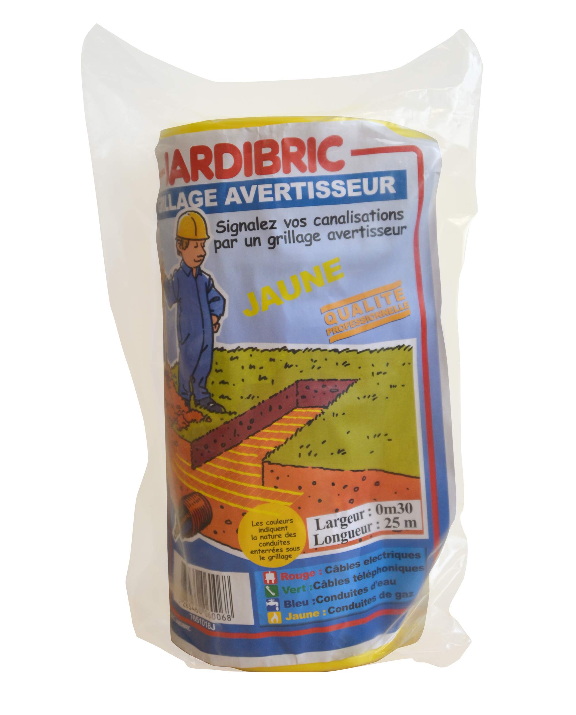 jardibric-grillage-avertisseur-gaz-jaune-0-3x25-m-filet image 2