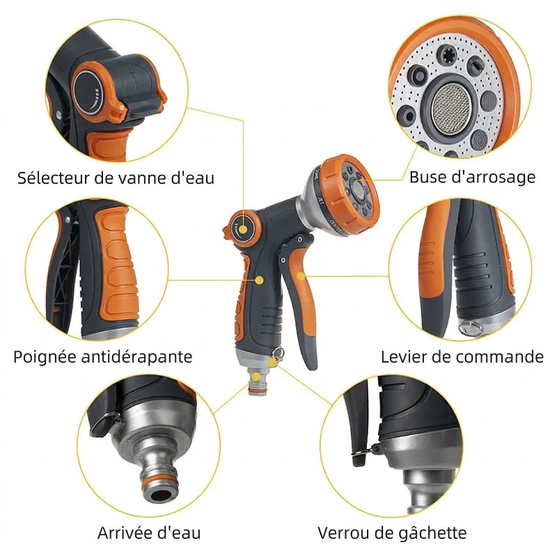 sprinkly-pistolet-arrosage-ajustable-orange-ergonomique image 3